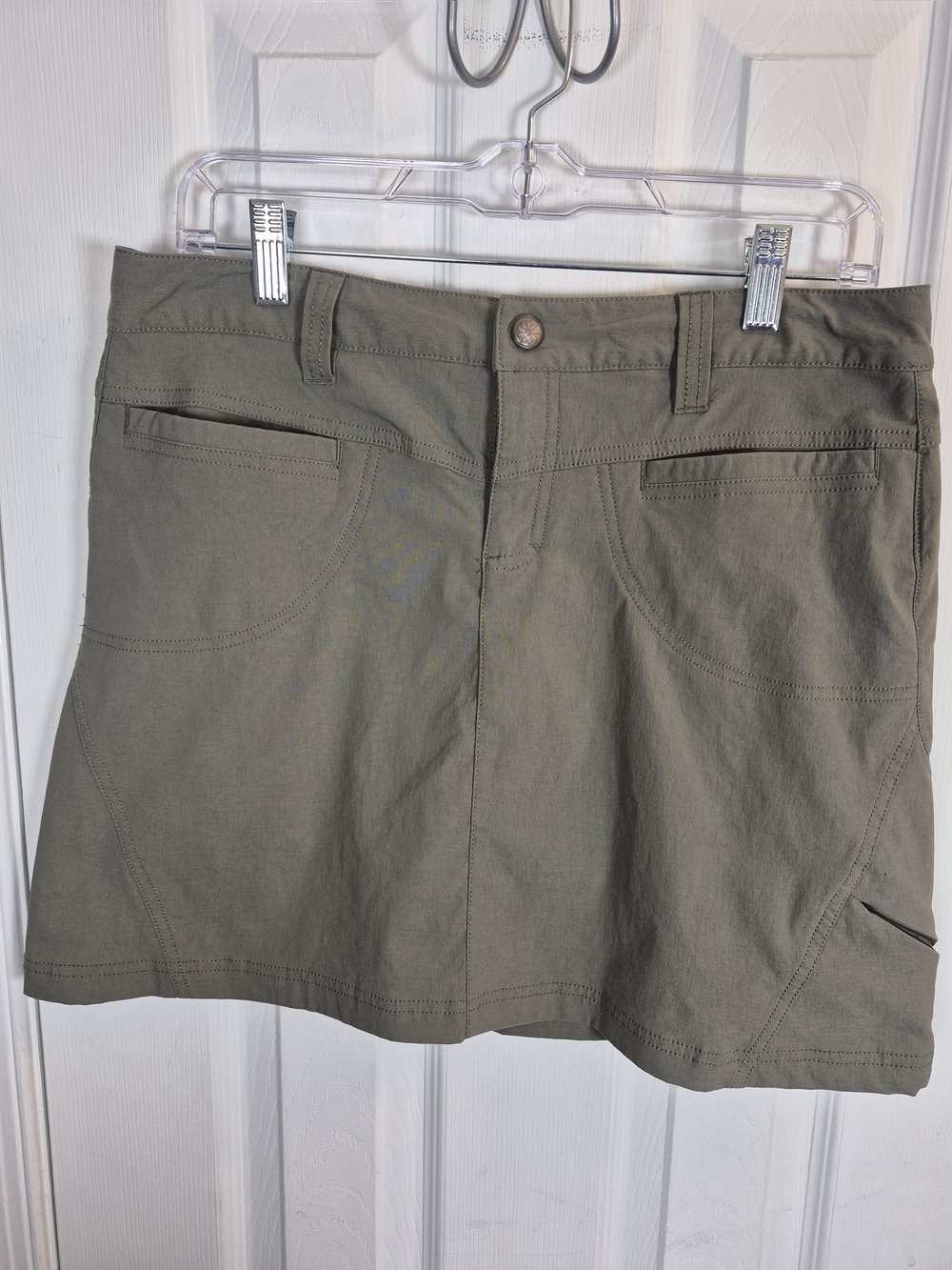 Athleta Olive Green Utility Mini Skirt Cargo Outdoor Gorpcore Size 6